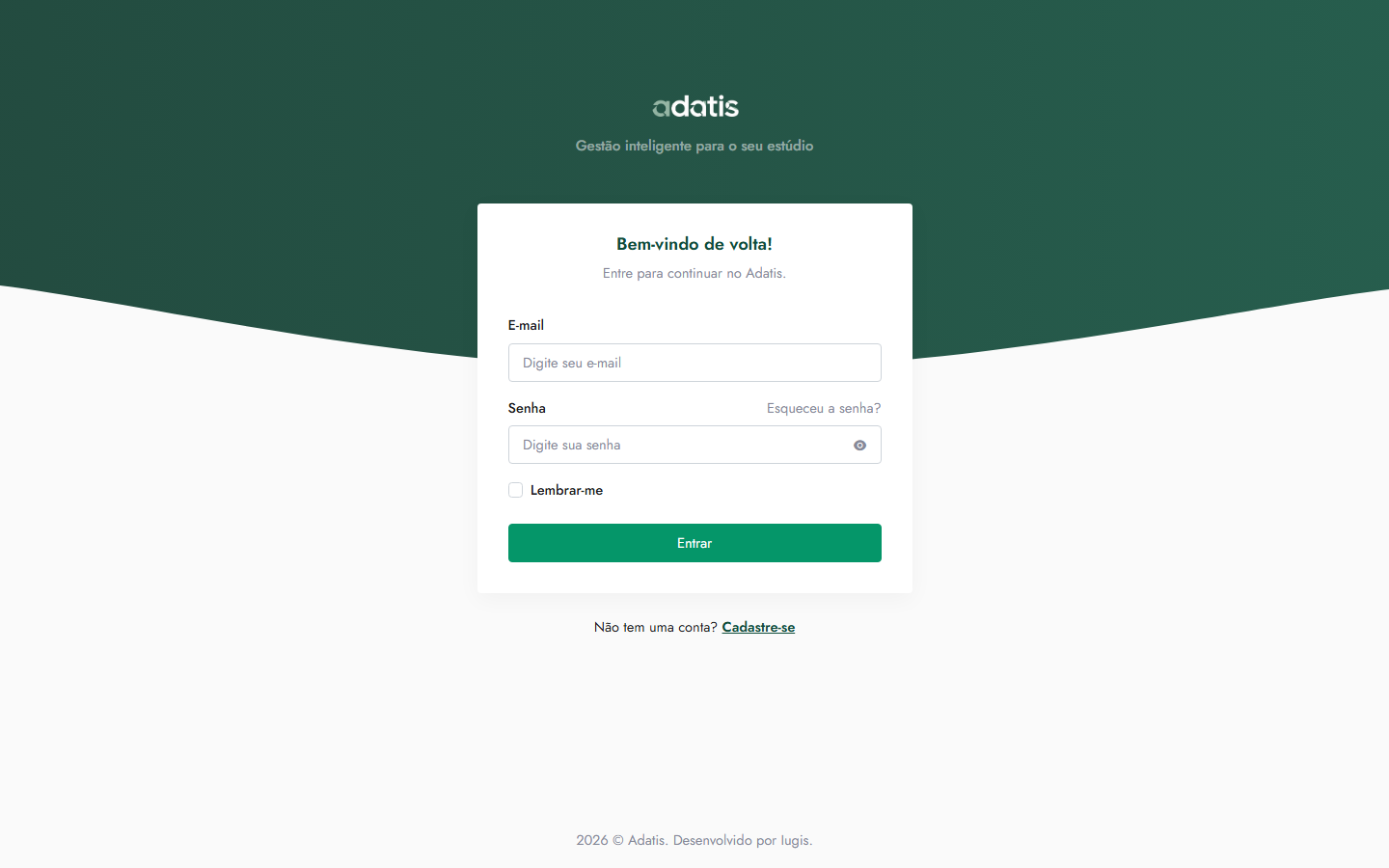 Tela de login do Adatis